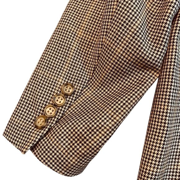 Roundtree & Yorke Dillards Houndstooth Blazer Sports Coat 44L Wool & Silk Blend - Picture 7 of 10